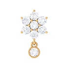 Rosec Jewels-Moissanite Floral Drop Earring for Cartilage Piercing