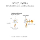 Rosec Jewels-Moissanite Floral Drop Earring for Cartilage Piercing