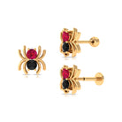 Rosec Jewels-Ruby and Black Onyx Spider Helix Earring