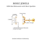 Rosec Jewels-Marquise and Round Cut Moissanite Curved Leaf Helix Earring