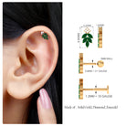 Rosec Jewels-Emerald and Diamond Leaf Cartilage Earring