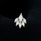 Rosec Jewels-Marquise Moissanite Cluster Leaf Earring for Cartilage Piercing