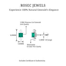 Rosec Jewels-Minimalist Emerald and Moissanite Helix Earring