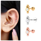 Rosec Jewels-Dainty Diamond Beaded Conch Earring in Gold