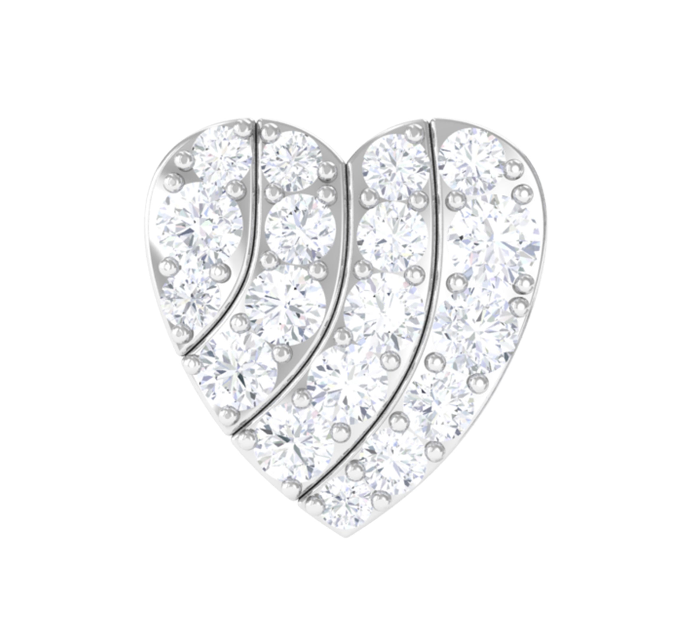 Rosec Jewels-Moissanite Gold Heart Earring for Cartilage Piercing