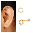 Rosec Jewels-Unique Real Diamond Gold Star Earring for Cartilage Piercing