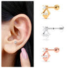 Rosec Jewels-Unique Diamond Geometric Tragus Earring in Gold