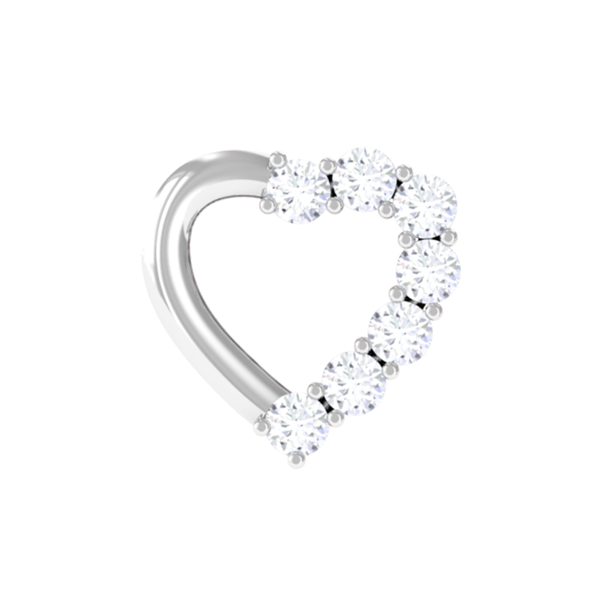 Rosec Jewels-Cute Diamond Gold Heart Earring for Helix Piercing