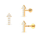 Rosec Jewels-Minimal Diamond Arrow Forward Helix Earring in Gold