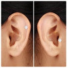 Rosec Jewels-Princess Cut Moissanite Tragus Earring in Gold