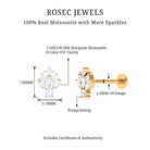 Rosec Jewels-Moissanite Cluster Earring for Upper Lobe Piercing