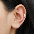 Rosec Jewels-Marquise Moissanite Leaf Ear Crawler Earring