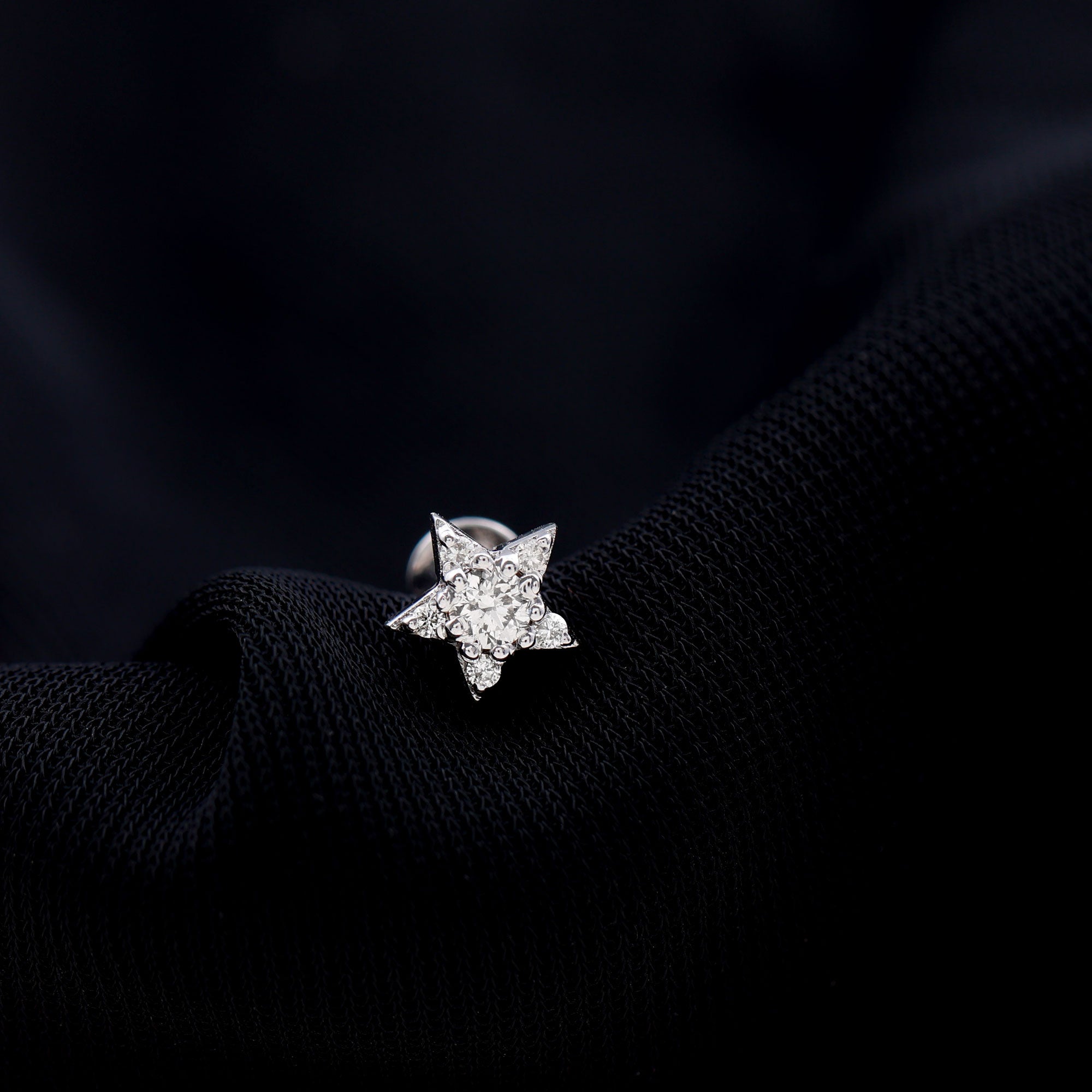 Rosec Jewels-Minimal Diamond Star Celestial Earring for Helix Piercing