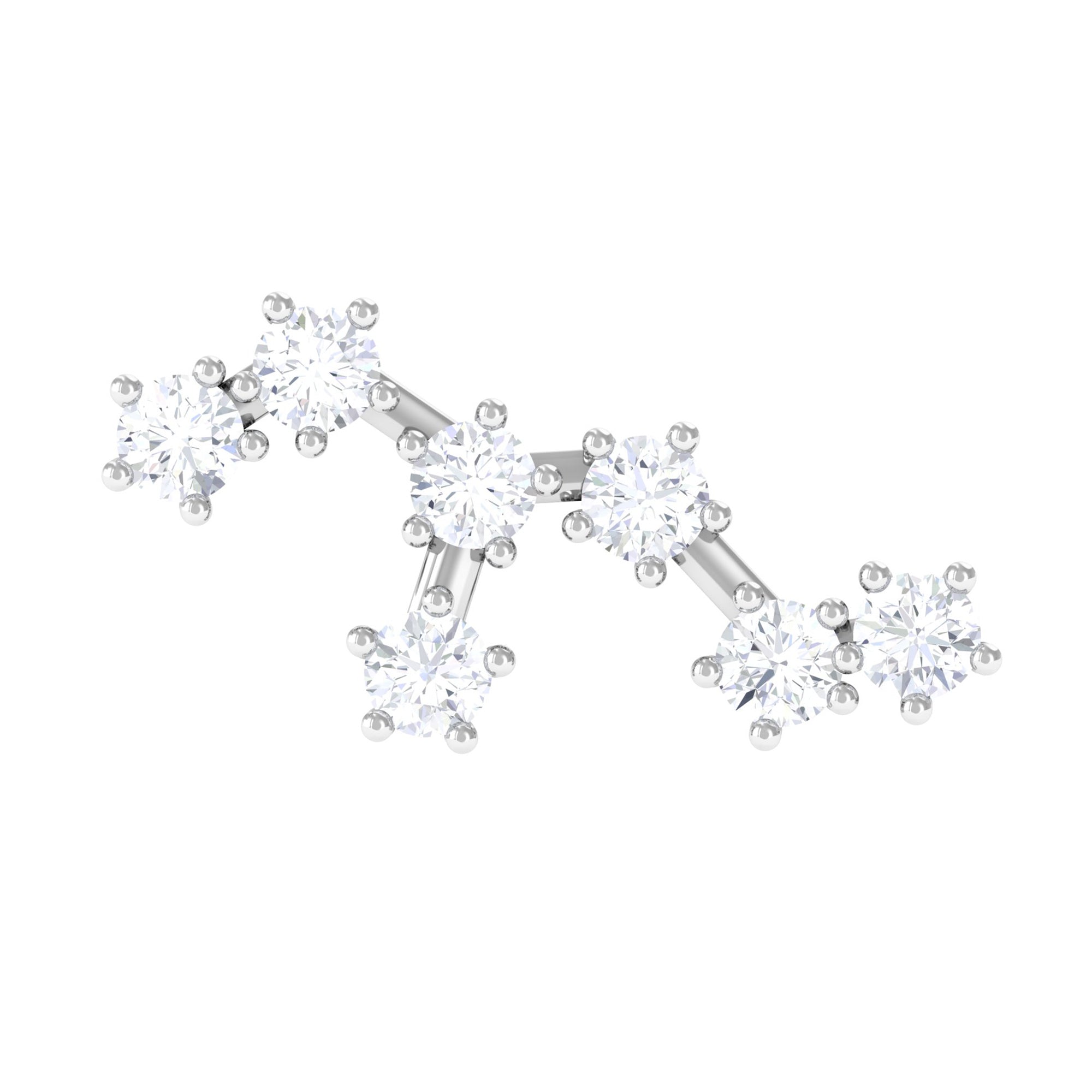 Rosec Jewels-Diamond Leo Constellation Crawler Earring for Helix Piercing