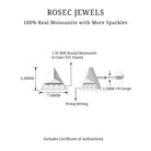 Rosec Jewels-Moissanite Gold Triangle Earring for Cartilage Piercing