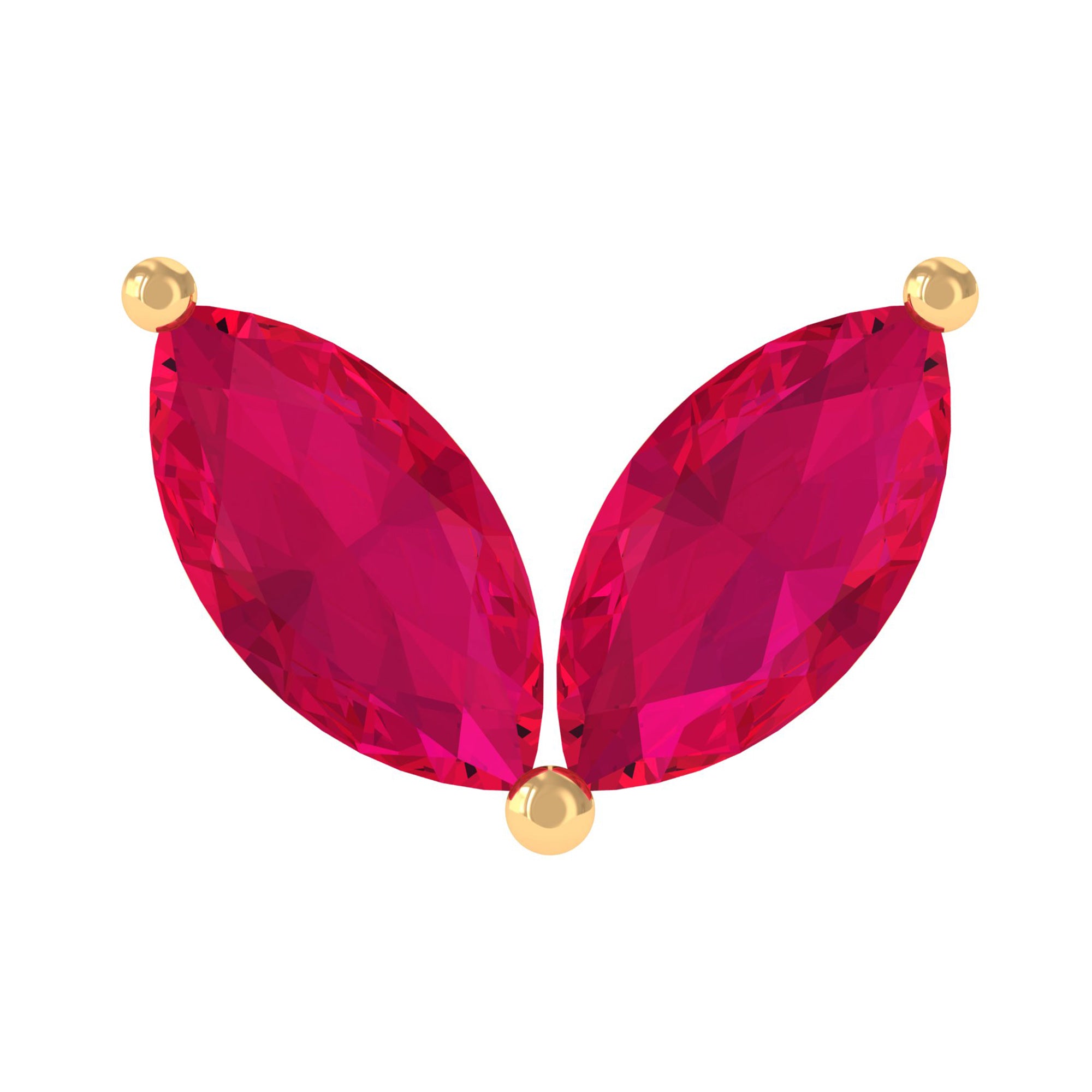 Rosec Jewels-Marquise Ruby Two Stone Cartilage Earring