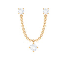 Rosec Jewels-Round Moissanite Chain Earring for Double Piercing