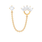 Rosec Jewels-Marquise Moissanite Double Piercing Chain Earring