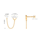 Rosec Jewels-Marquise Moissanite Double Piercing Chain Earring