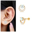 Rosec Jewels-Ethiopian Opal and Moissanite 3 Stone Tragus Earring