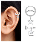 Rosec Jewels-Round Diamond Star Drop Hoop Earring for Helix Piercing