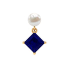 Rosec Jewels-Created Blue Sapphire and Freshwater Pearl Cartilage Earring