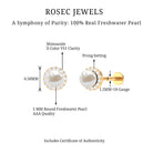 Rosec Jewels-Round Freshwater Pearl and Moissanite Halo Cartilage Earring