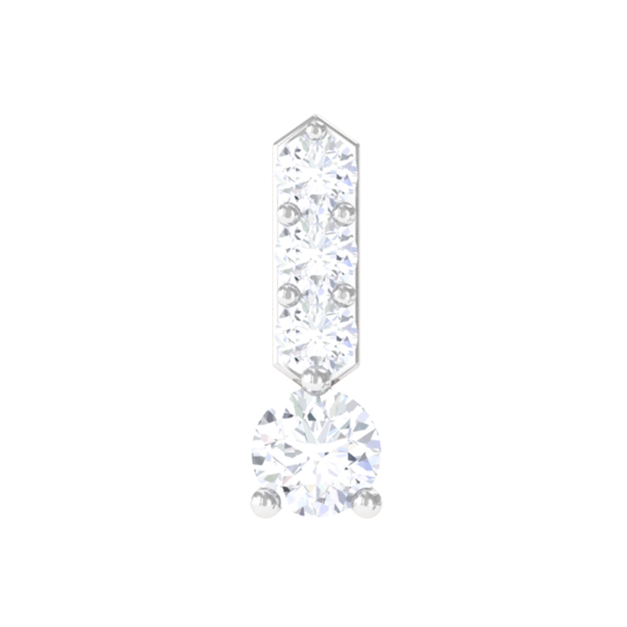 Rosec Jewels-Round Moissanite Simple Gold Bar Tragus Earring