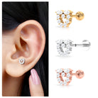 Rosec Jewels-Marquise and Round Moissanite Heart Helix Earring