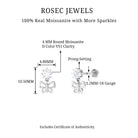 Rosec Jewels-Round Moissanite Butterfly Drop Earring for Cartilage Piercing