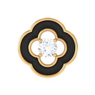 Rosec Jewels-Real Diamond Black Enamel Flower Cartilage Earring