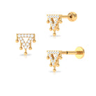 Rosec Jewels-Unique Diamond Triangle 14K Gold Cartilage Earring