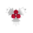 Rosec Jewels-Flower Ruby Christmas Holly Earring for Cartilage Piercing