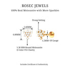 Rosec Jewels-Round Cut Moissanite Art Deco Cartilage Earring in Gold