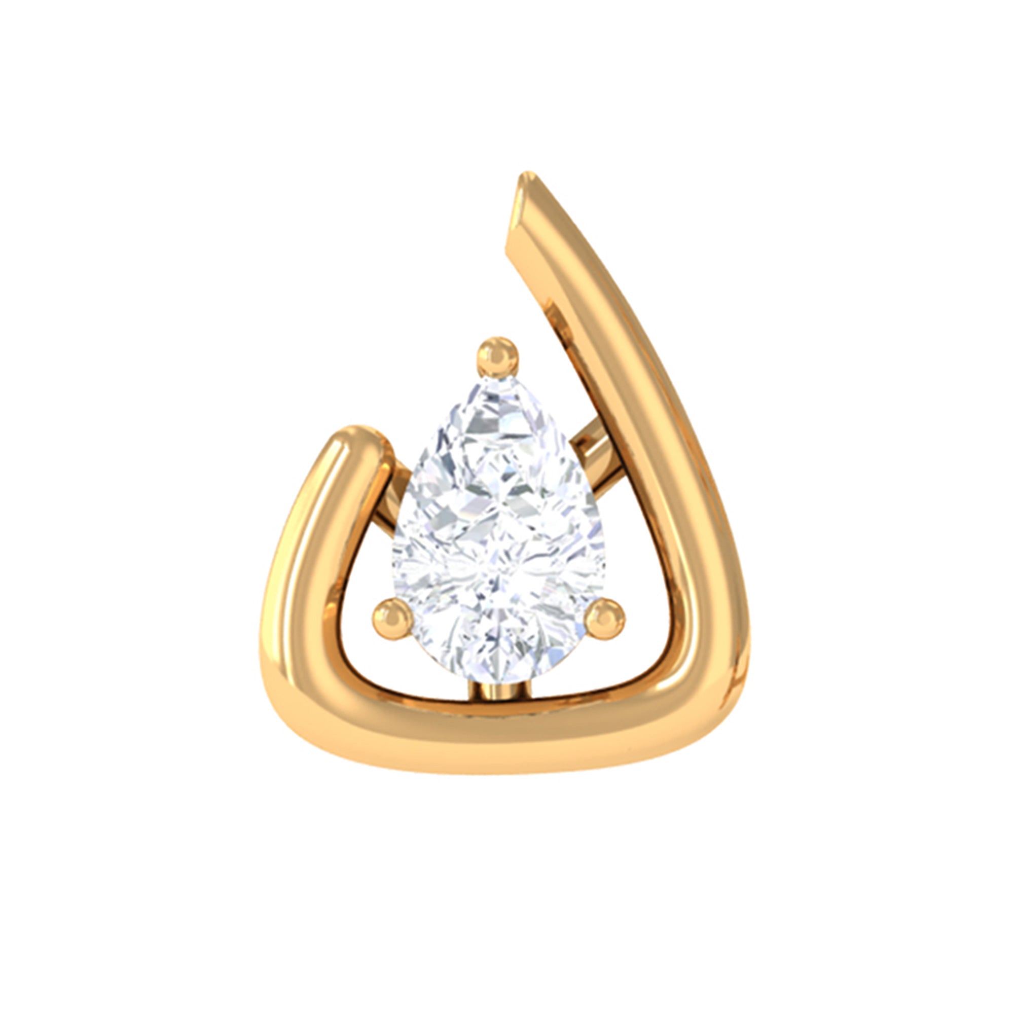 Rosec Jewels-Contemporary Pear Cut Moissanite Cartilage Earring