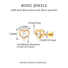 Rosec Jewels-Pear Moissanite Gold Heart Earring for Helix Piercing