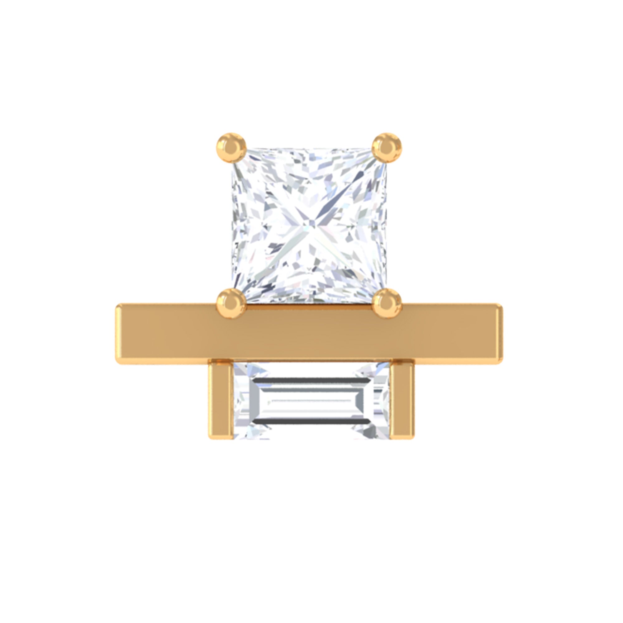 Rosec Jewels-Minimalist Princess Cut Moissanite Cartilage Earring