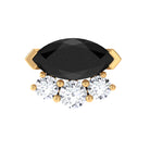 Rosec Jewels-Marquise Black Onyx Helix Earring with Moissanite