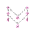 Rosec Jewels-Natural Pink Sapphire Chain Double Piercing Earring