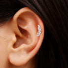 Rosec Jewels-Unique Diamond Crawler Earring for Cartilage Piercing