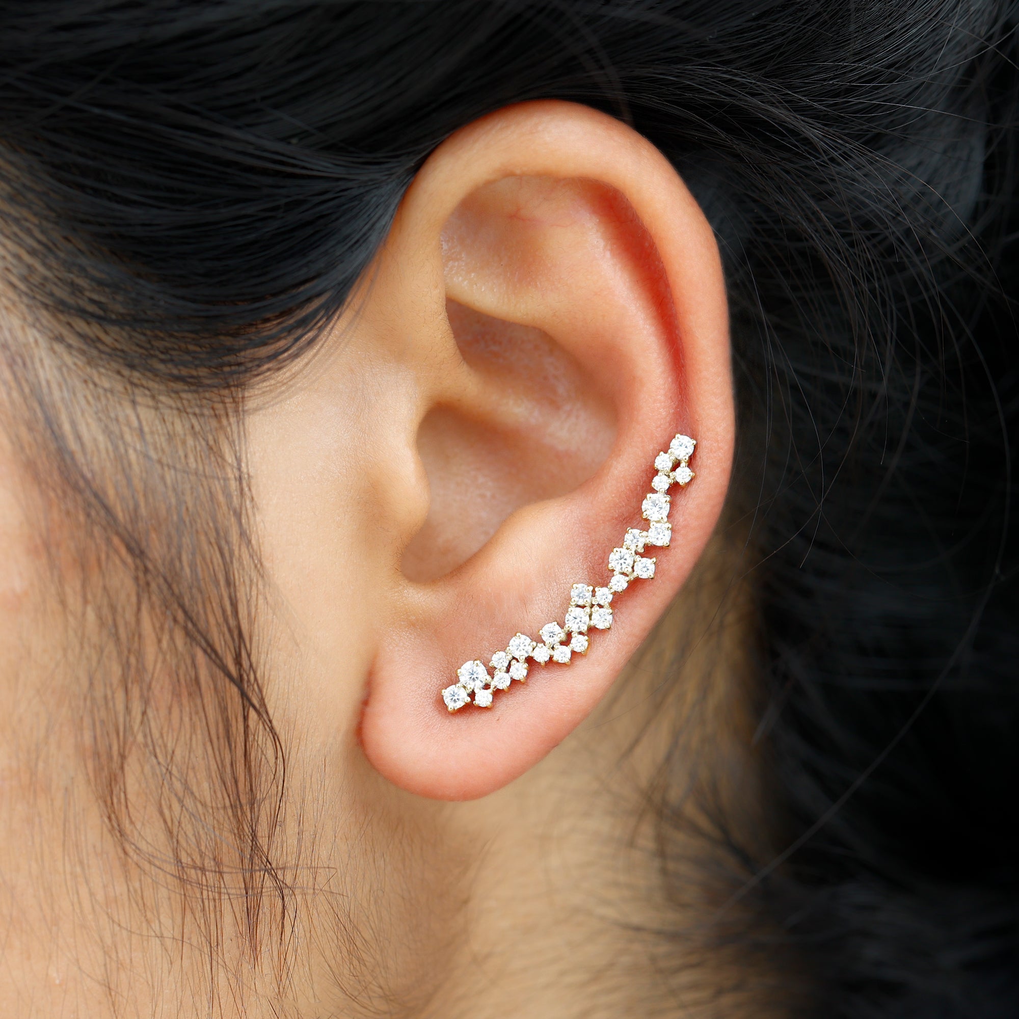 Rosec Jewels-Natural Diamond Climber Earring for Helix Piercing