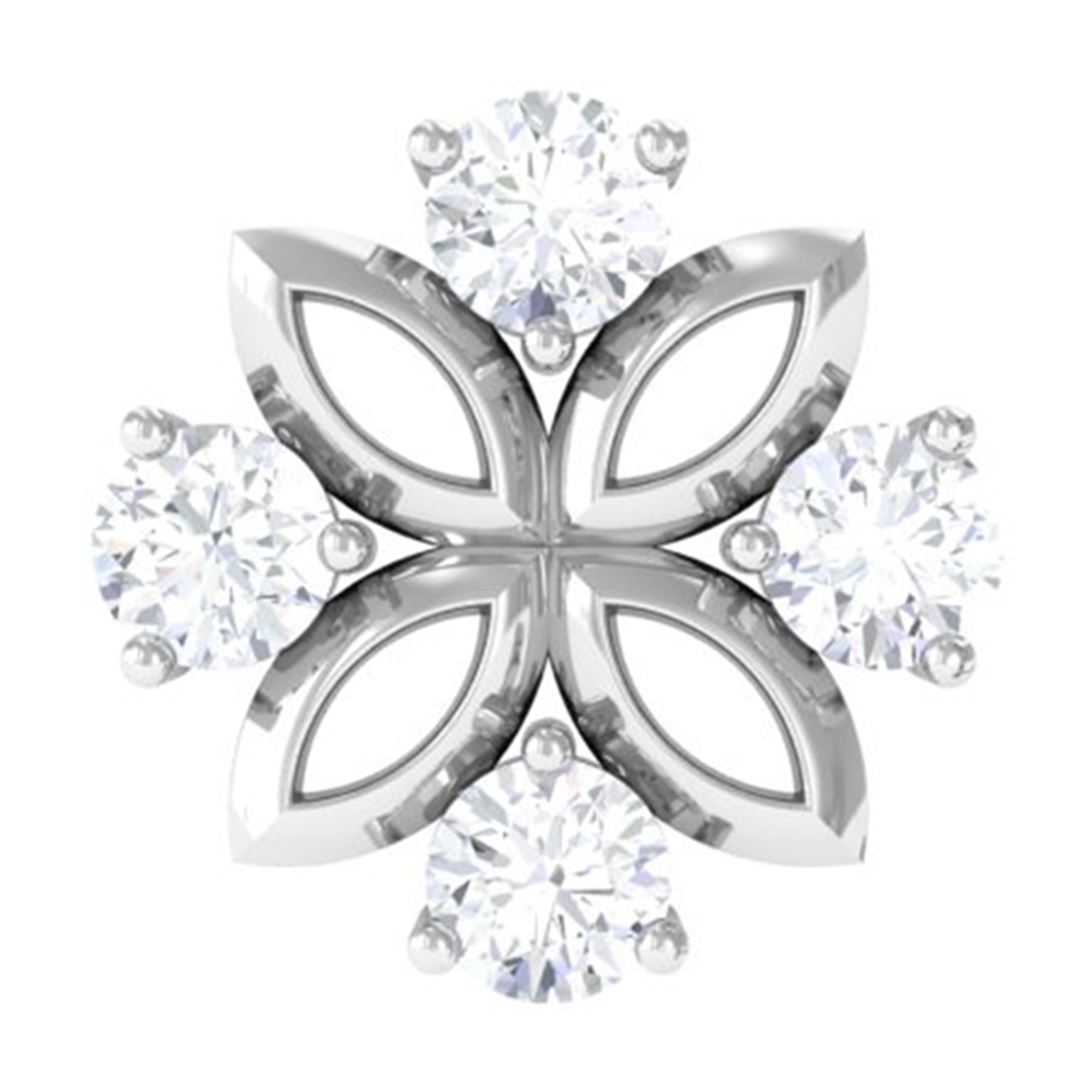 Rosec Jewels-Real Diamond Flower Earring for Cartilage Piercing