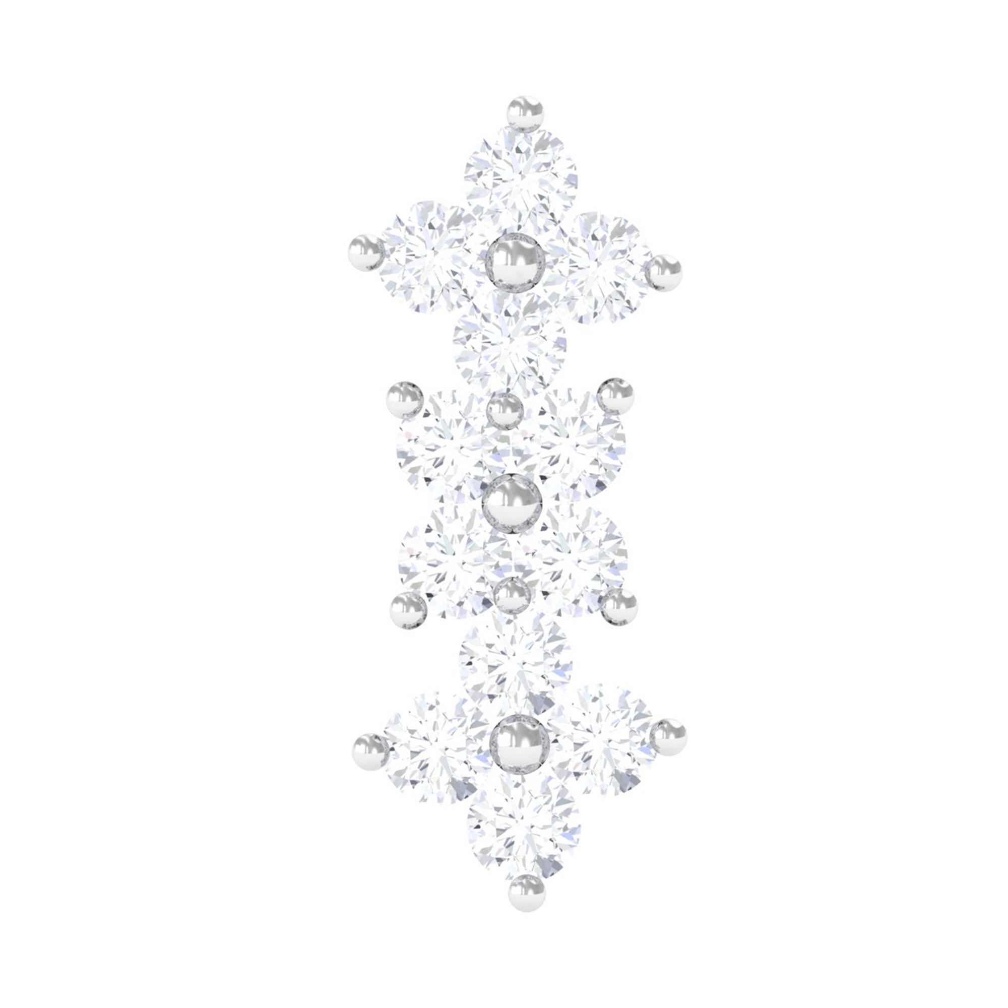 Rosec Jewels-Diamond Flower Crawler Earring for Helix Piercing