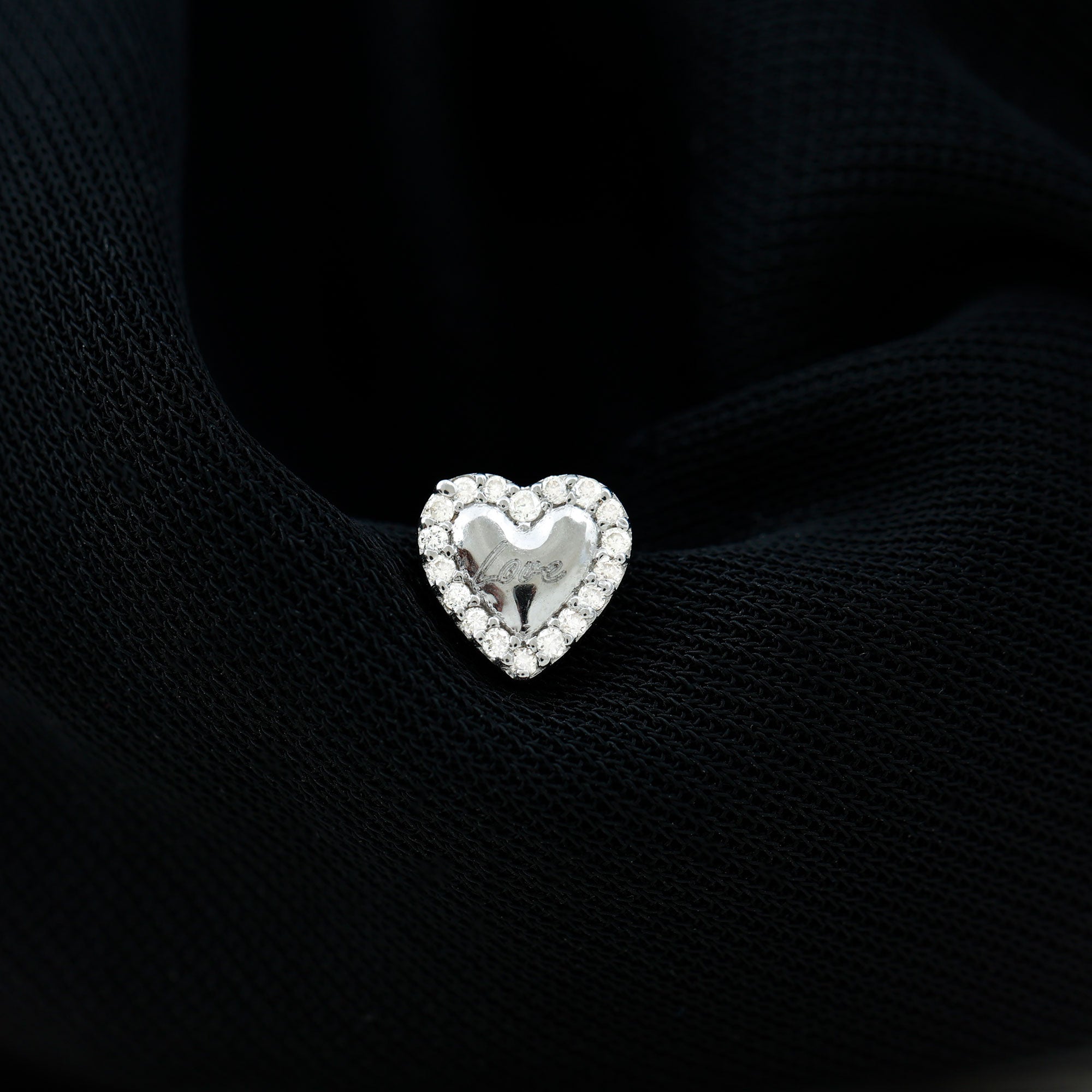 Rosec Jewels-Cute Diamond Love Heart Earring for Helix Piercing