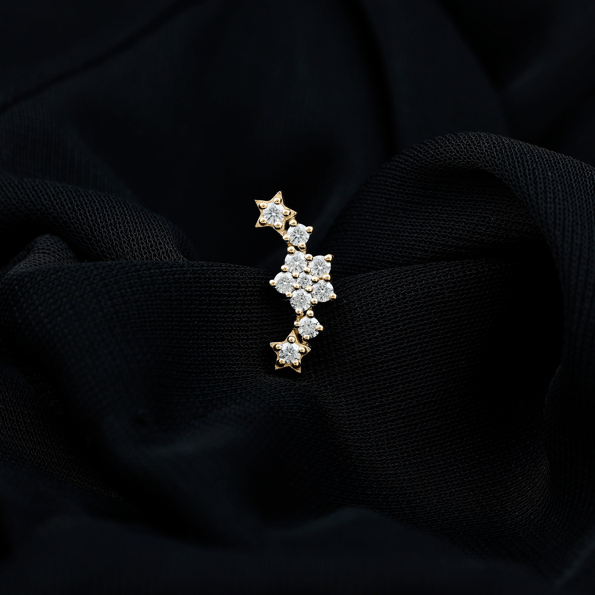 Rosec Jewels-Natural Diamond Star Ear Crawler Earring