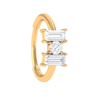 Rosec Jewels-Baguette Diamond Three Stone Hoop for Conch Piercing