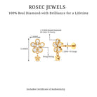 Rosec Jewels-Natural Diamond Flower Helix Drop Earring