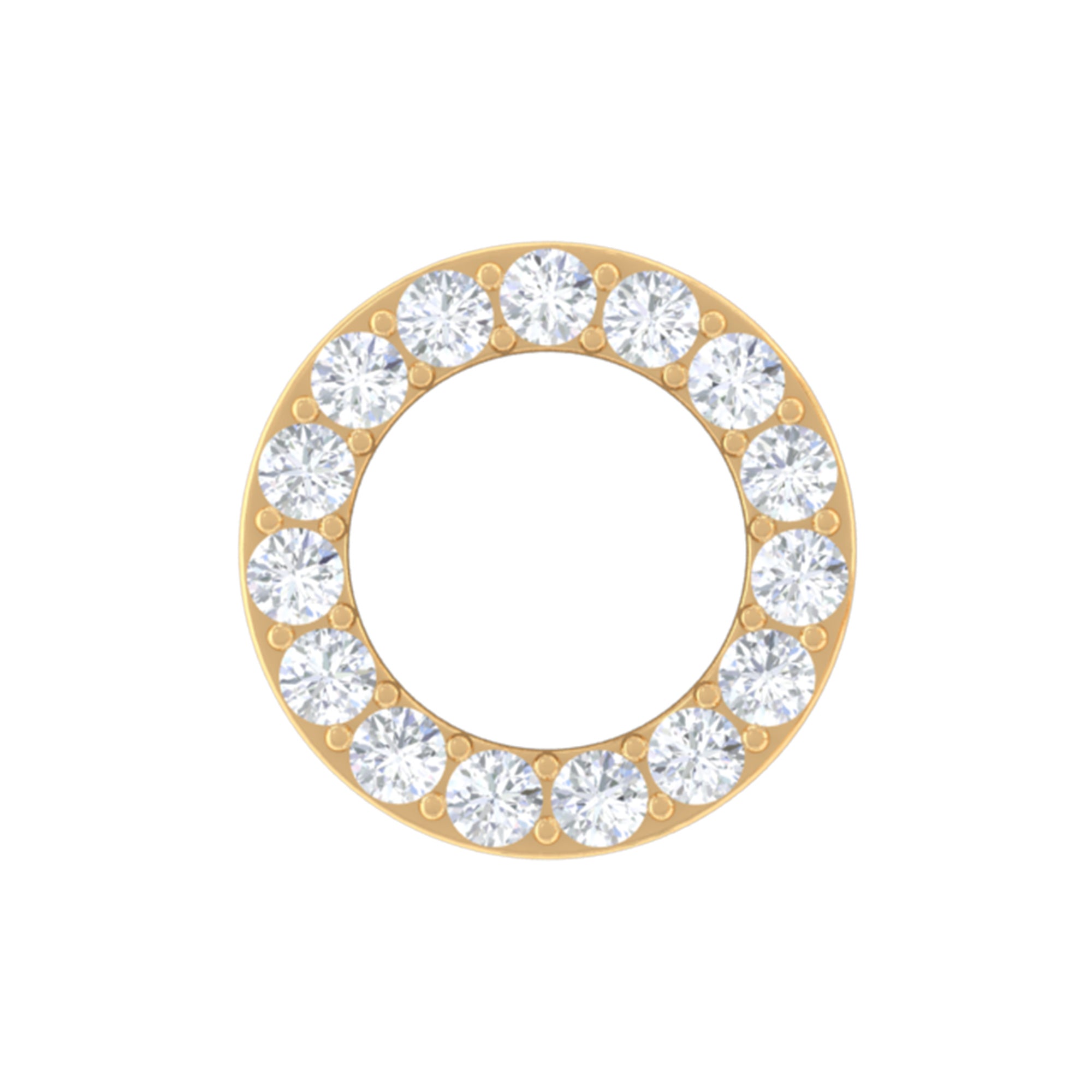 Rosec Jewels-Simple Diamond Open Circle Earring with Flat Back