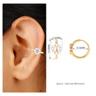 Rosec Jewels-Round Moissanite Gold Huggie Hoop for Conch Piercing