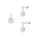 Rosec Jewels-Moissanite Flower Dangly Earring for Helix Piercing